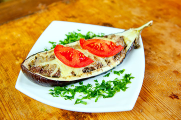 Grilled aubergine