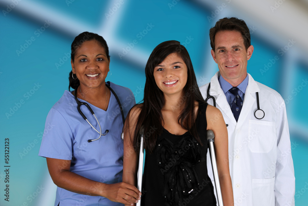 Wall mural doctors and nurse