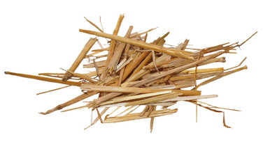 pile straw isolated on white, (with clipping path)