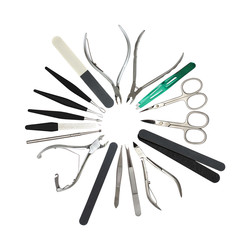 Manicure and pedicure tools on white