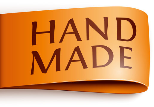 orange label handmade vector