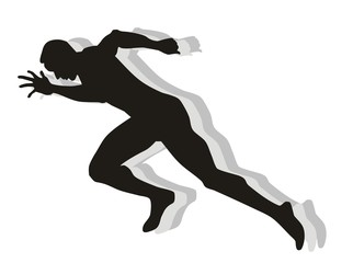 Fototapeta na wymiar Man running silhouette