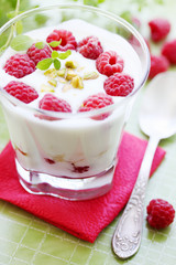 dessert with berries and nuts