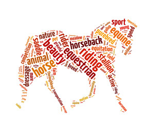 Words illustration of a horse galloping in white background © mohdnadlyaizat