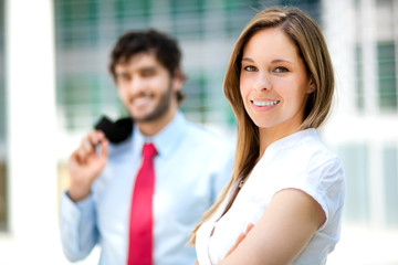 Young businesspeople outdoor