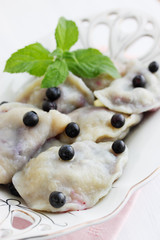 dumplings with blueberries