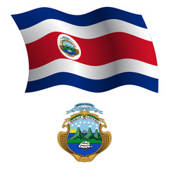 costa rica wavy flag and coat