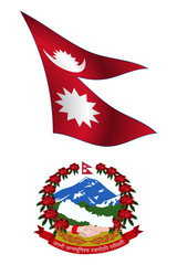 nepal wavy flag and coat