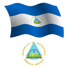 nicaragua wavy flag and coat