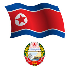 north korea wavy flag and coat