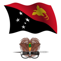 papua new guinea wavy flag and coat