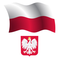 poland wavy flag and coat