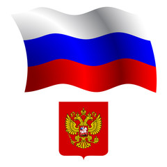 russia wavy flag and coat