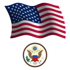 united states wavy flag and coat