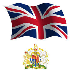 united kingdom wavy flag and coat