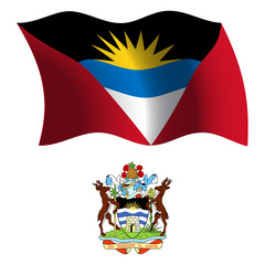 antigua and barbuda wavy flag and coat