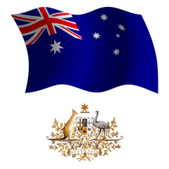 australia wavy flag and coat