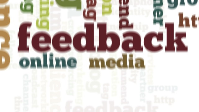 Animation of tag cloud related to social media