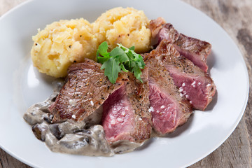 Delicious beef steak