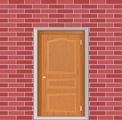 door on brick wall