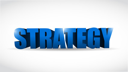strategy 3d word illustration design