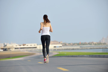 woman jogging at morning
