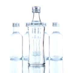 Minibar bottles, isolated on white