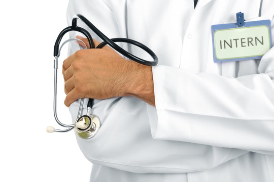 Medical intern isolated on white