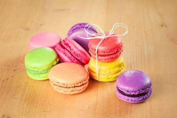 traditional french colorful macarons
