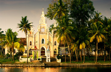 church in the backwaters of kerala - 55132598