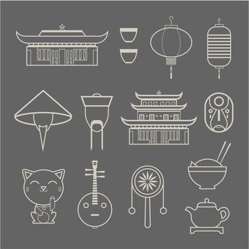 chineese travel icons