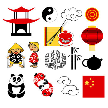 set of china icons