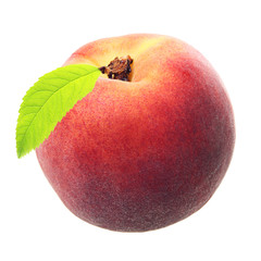 Peach isolated on white