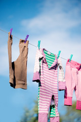 Clothes hanging on clothesline