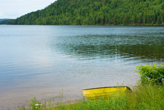 Boat at lake in sweden