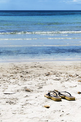 Flip flops on the beach