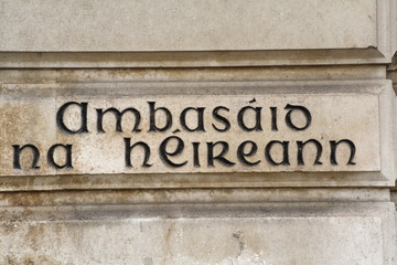 Embassy of Ireland in Gaelic 
