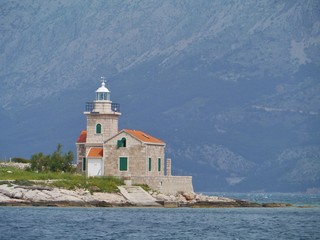 Fototapeta na wymiar The sucuraj lighthouse on the island Hvar