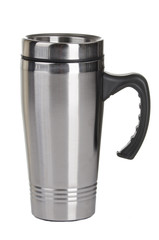 Shiny black Metal travel thermo-cup
