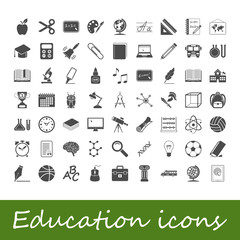 Education icons. Vector illustration.