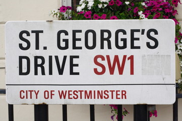 St Georges Drive street sign a london address