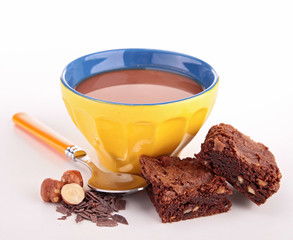 bowl of chocolate and brownie