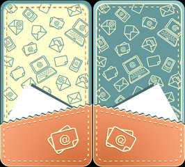 Set seamless pattern of email vertical layout