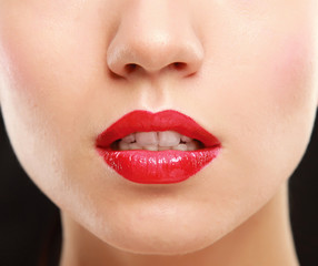 Naklejka premium Makeup.Professional Make-up. Lipgloss. Lipstick