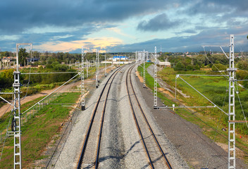 Fototapeta na wymiar railroad rails