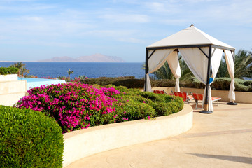 The sea view hut at luxury hotel, Sharm el Sheikh, Egypt