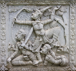 Ramayana bas-relief sculpture