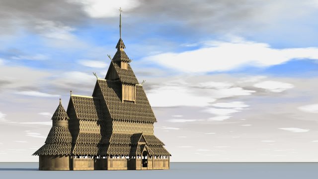 Stave church, Borgund, Western Fjordlands, Norway