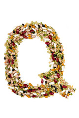 Letter Q made of pulses