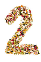 Number 1 made of pulses